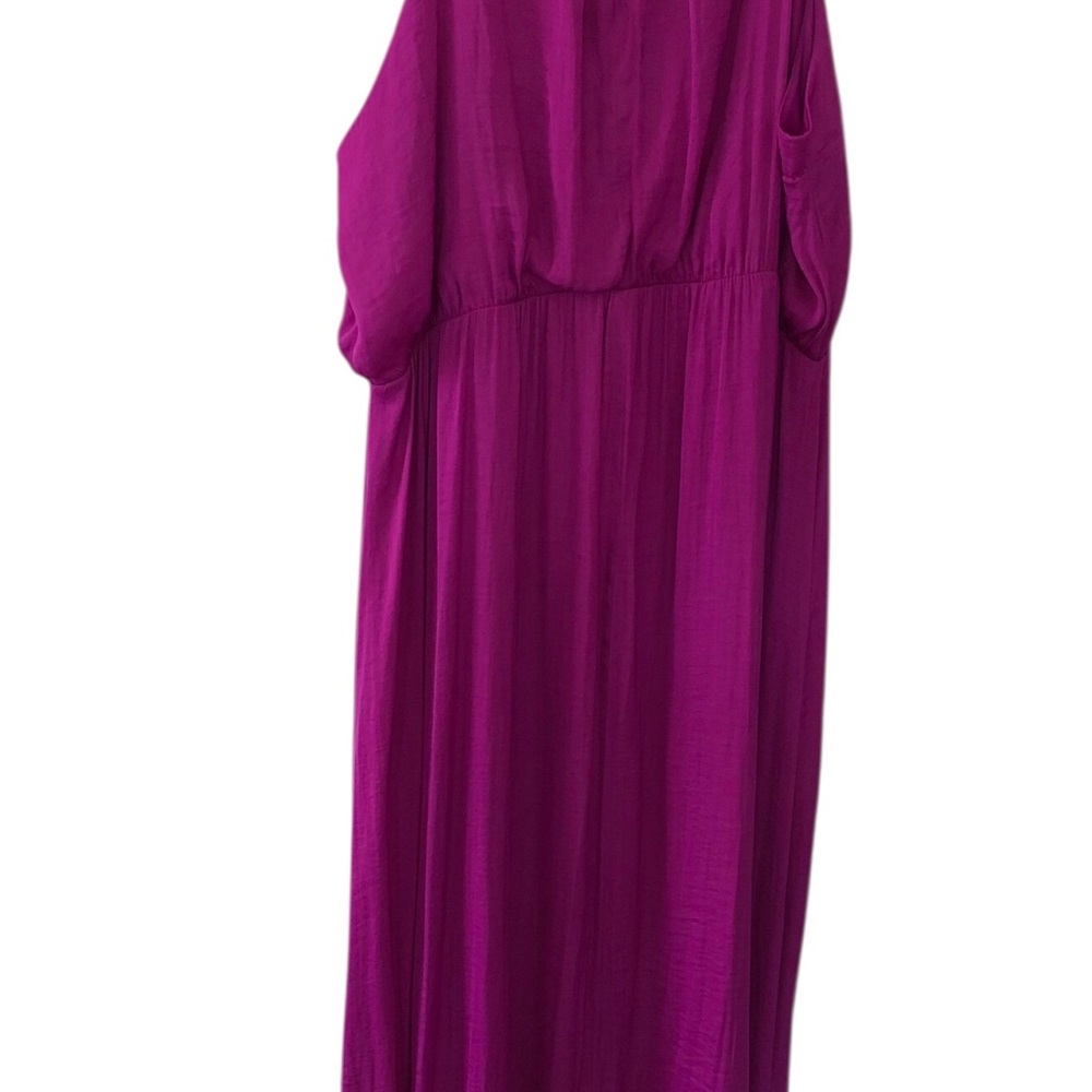 Jennifer Lopez Magenta Maxi Dress Size 2X Regal Vibrant Grecian Vibe Flowing - Picture 2 of 10